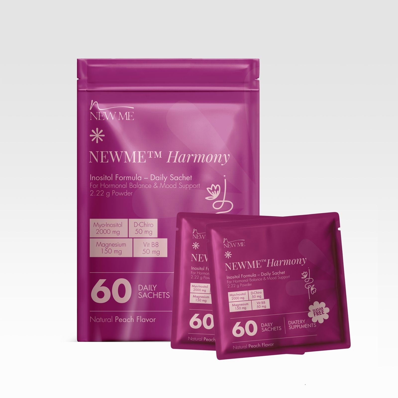 NEWME Harmony pouch with daily peach sachets